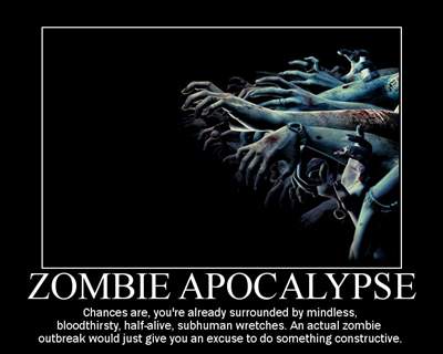 I secretly Have Vivid Fantasies of a viral Breakout and Zombie Apocalypse.Sometimes i dream about it. If I'm out in public i imagine how i would make an escape.